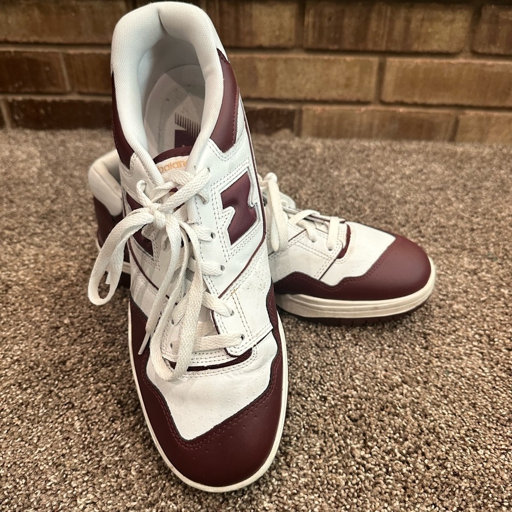 New Balance 550 White Burgundy Sneakers Men's Size 10.5